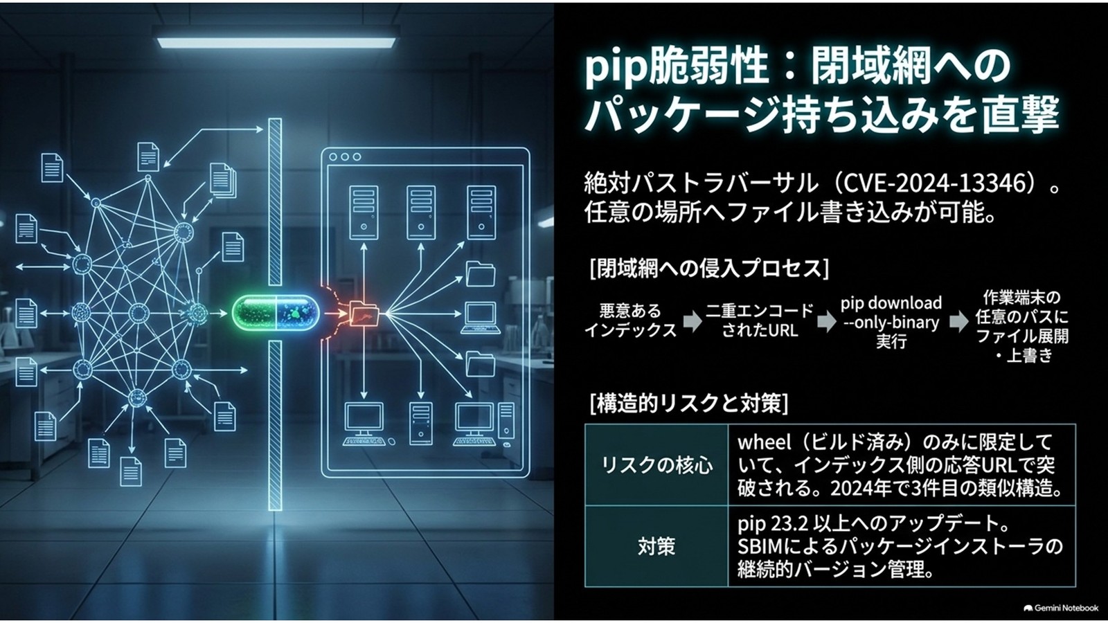 pipに脆弱性、閉域網へのパッケージ持込が直撃